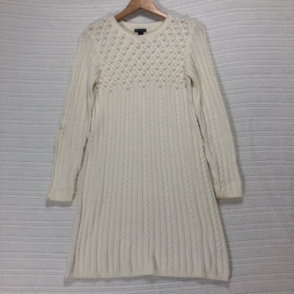 New Directions‎ Women's Size Small White Knit Sweater Dress - Picture 2 of 6